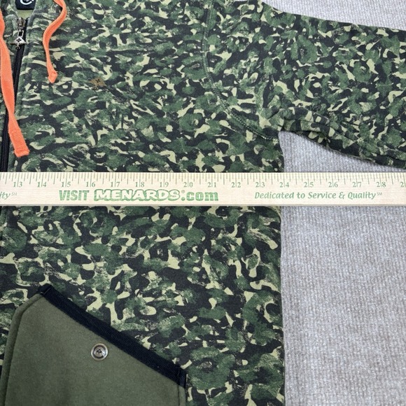 LRG Lifted Research Group Hoodie Sweatshirt Mens L Full Zip Green Camo Skate Y2K - Picture 10 of 12